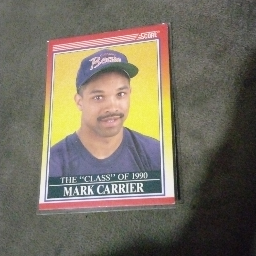 Mark Carrier 1990 score rookie football card Chicago bears